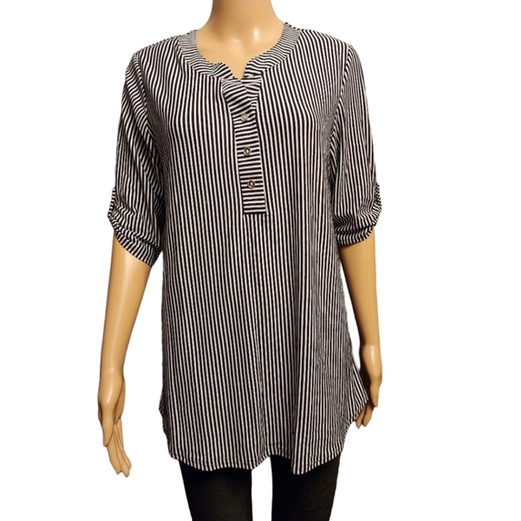Tops - Striped Half Sleeve Top